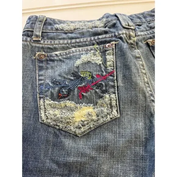 Joe's Jeans Vintage 1971 Sz 27 Bootcut Embroidered Pockets Distressed - Picture 7 of 9
